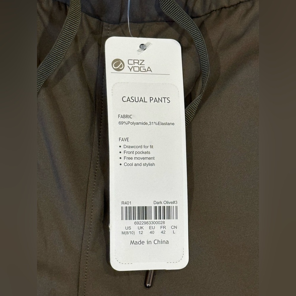 CRZ YOGA Casual Women’s Pants Dark Olive Green Size Medium (8/10) New With Tags - Picture 4 of 8